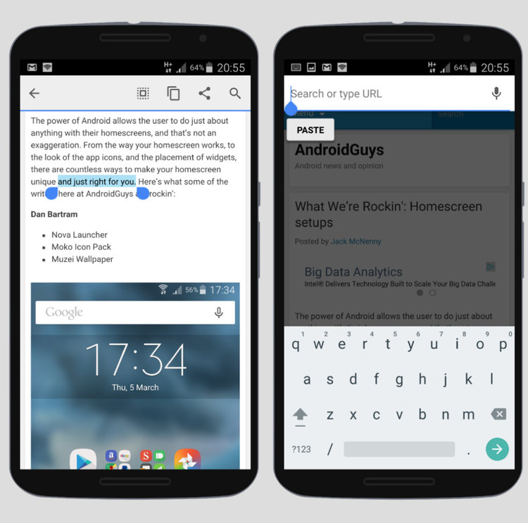 Android слага край на функцията Copy и Paste?