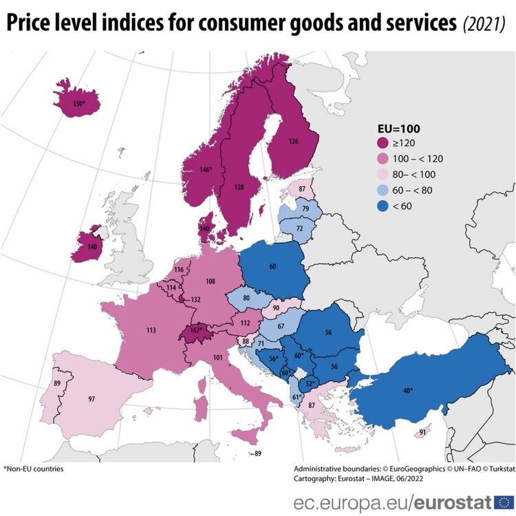 България е с най-ниски нива на потребителските цени в ЕС през 2021 г., отчита Евростат